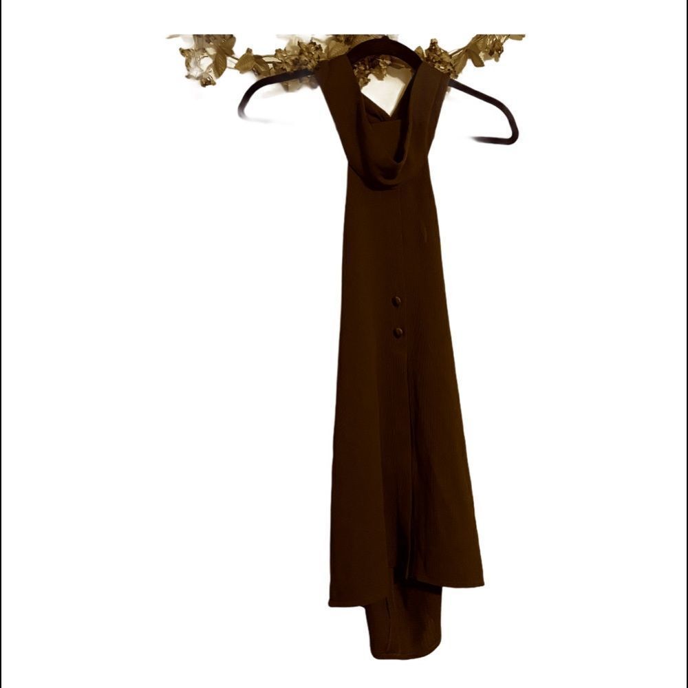 ggonzal sleeveless sheer brown blouse halter top